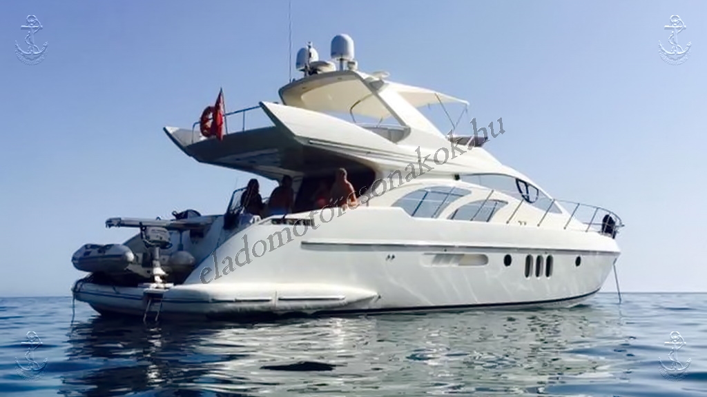 Eladó Azimut 55 Flybridge motoros luxusyacht: http://eladomotorcsonakok.hu