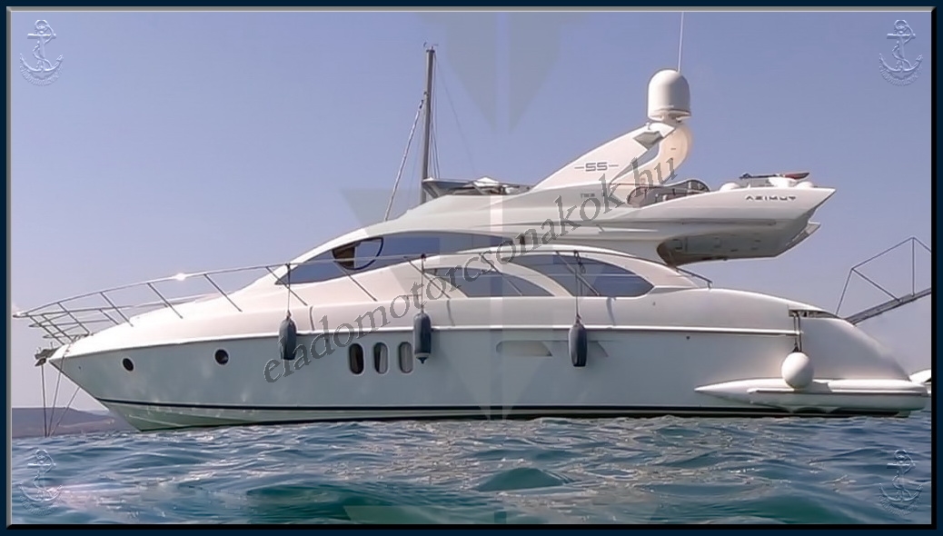 Eladó Azimut 55 Flybridge motoros luxusyacht: http://eladomotorcsonakok.hu